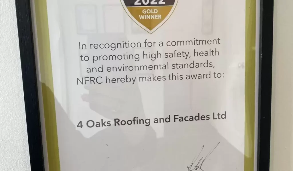 NRFC gold award for 4 Oaks Group