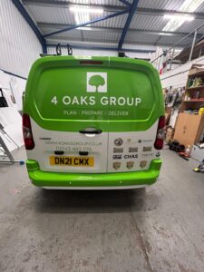 The Back of a New 4 Oaks Branded Fleet 